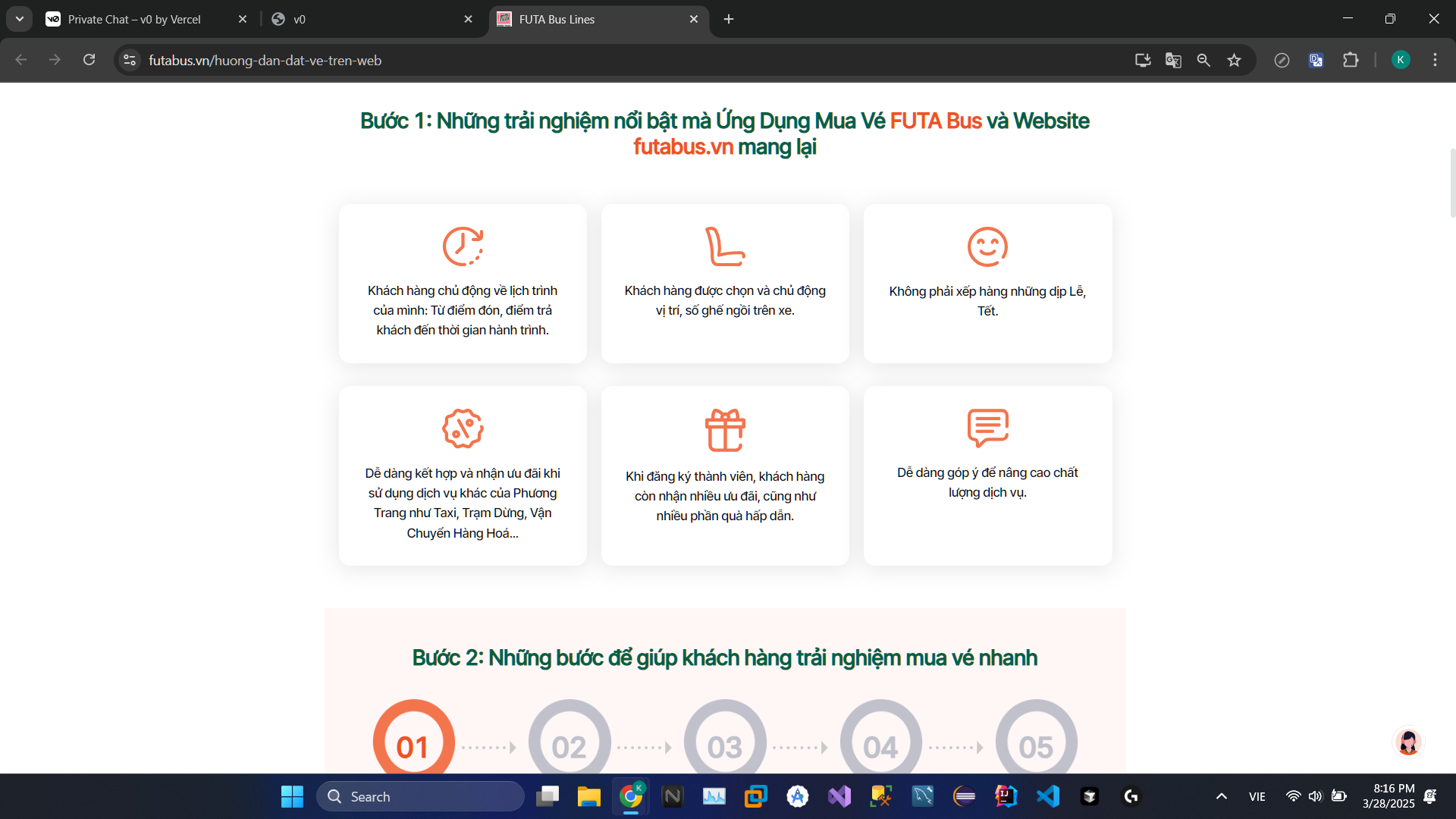 Truy cập website FUTA Bus