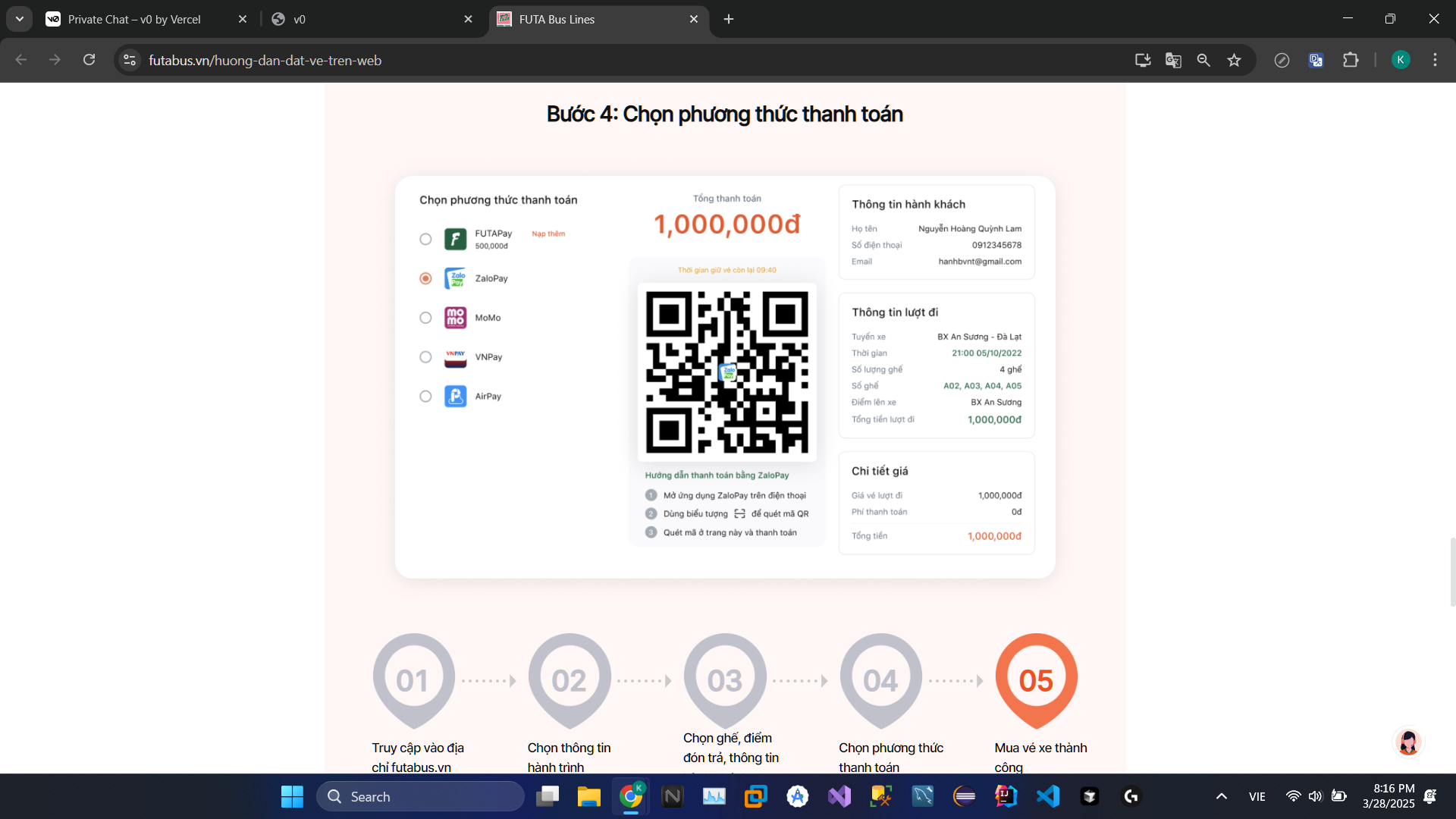 Chọn phương thức thanh toán